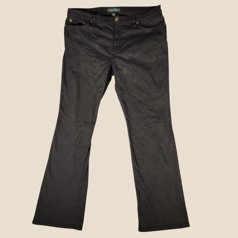LRL Lauren Ralph Lauren Jeans Womens 16 Black Excellent Classic Straight